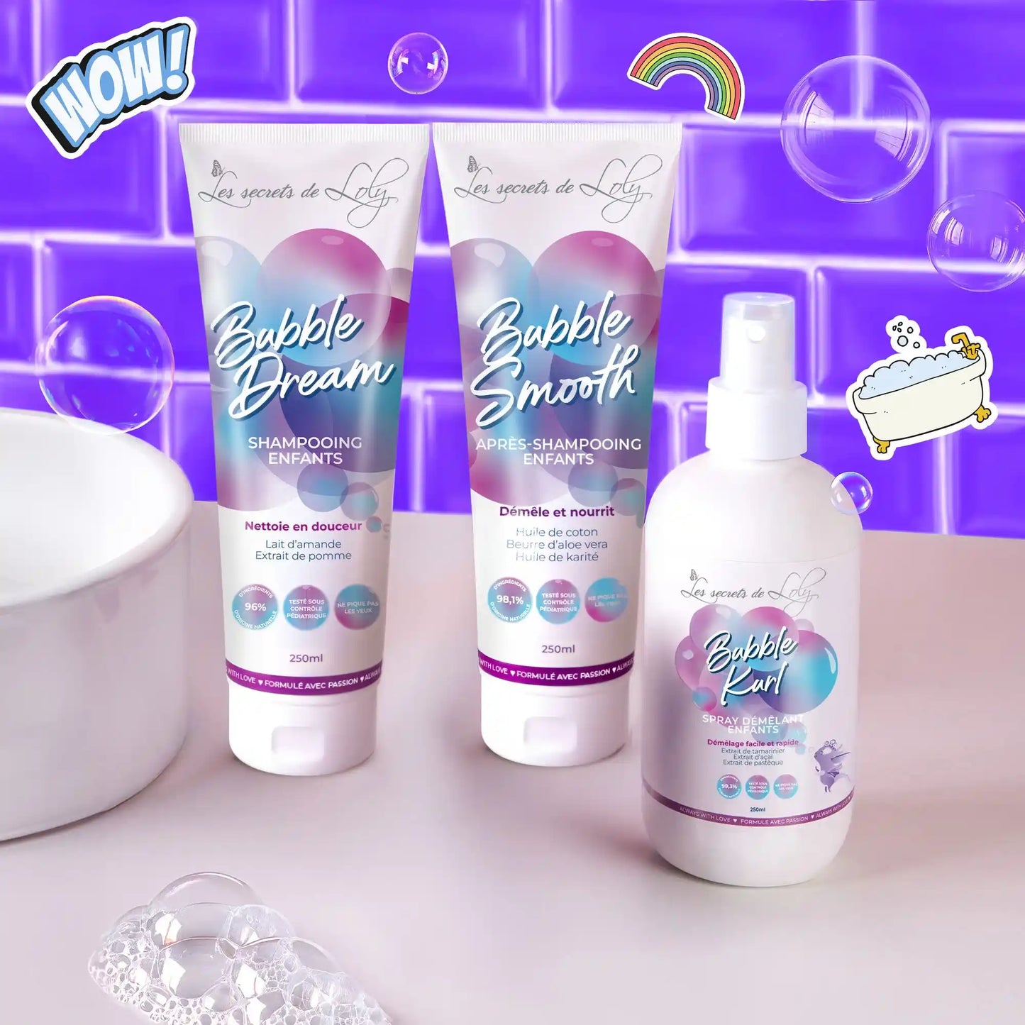 Les Essentiels Anti-Noeuds - Shampooing, après-shampooing et spray démêlant pour les enfants